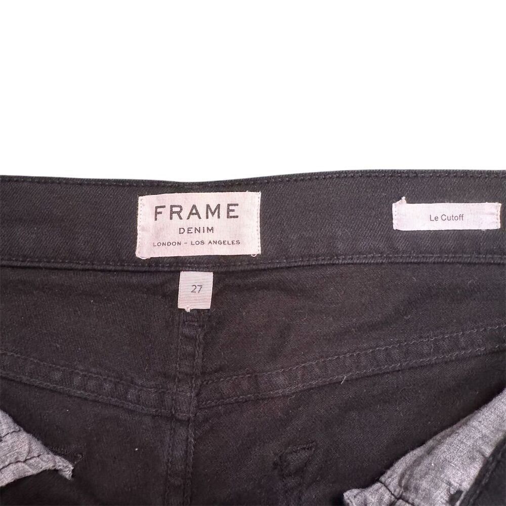 EUC Frame Denim Women's Black Cutoff Shorts Size 27 Distressed - Picture 3 of 7
